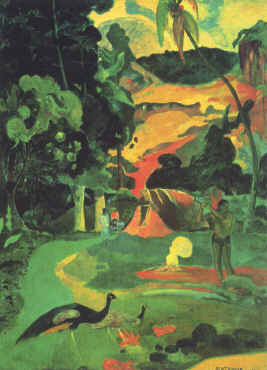 Paul Gauguin Landscape with Peacocks